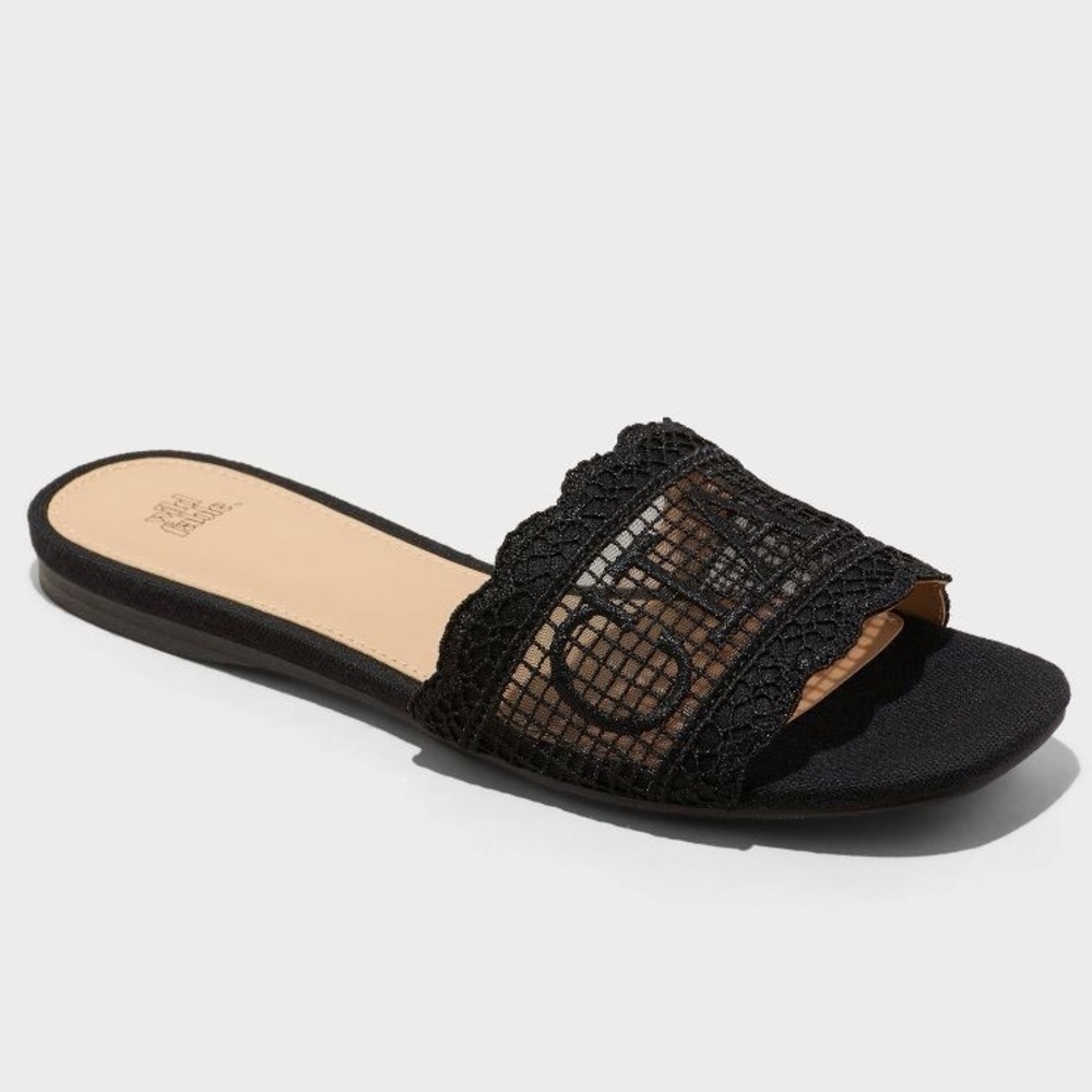 Wild Fable - Women's Josephina Lace Flat Sandals Slip-On Open Toe Various Sizes